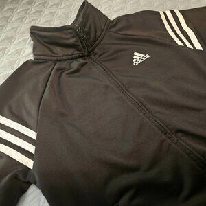 Adidas Boy's Sport Jacket Classic Black/White Zip Up  Size M (10-12) Athletic